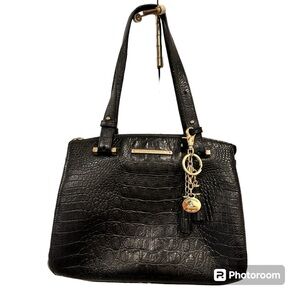 Brahmin Mini Asher Tote Black Croc